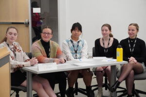 Picture of St. Ursula Academy team during competition round