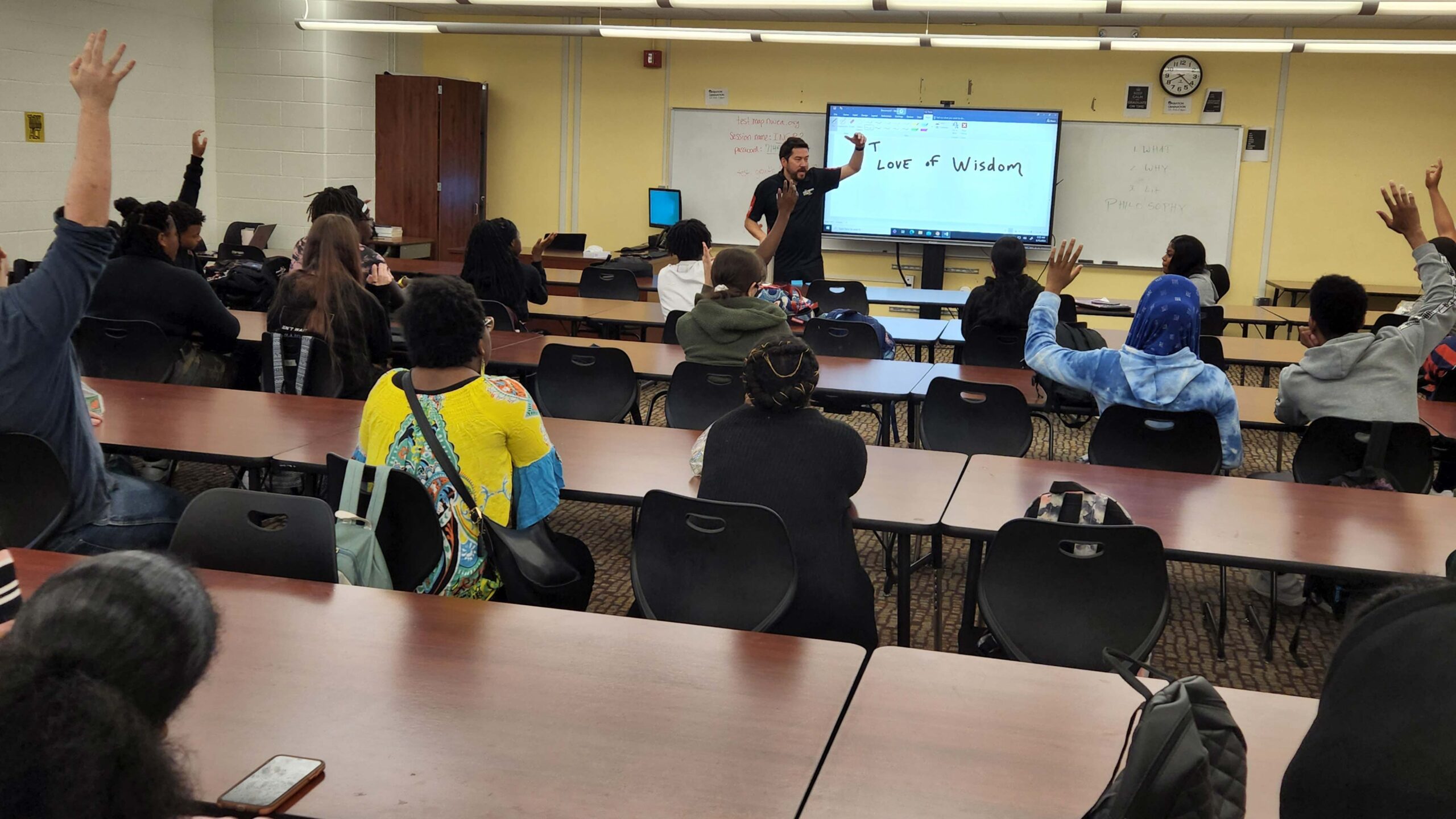 Students participating in a K-12 ethics workshop