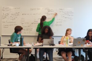 Brianna Larson leading class discussion