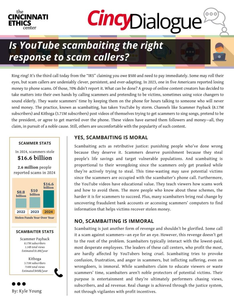 depiction of scambaiting Cincy Dialogue issue