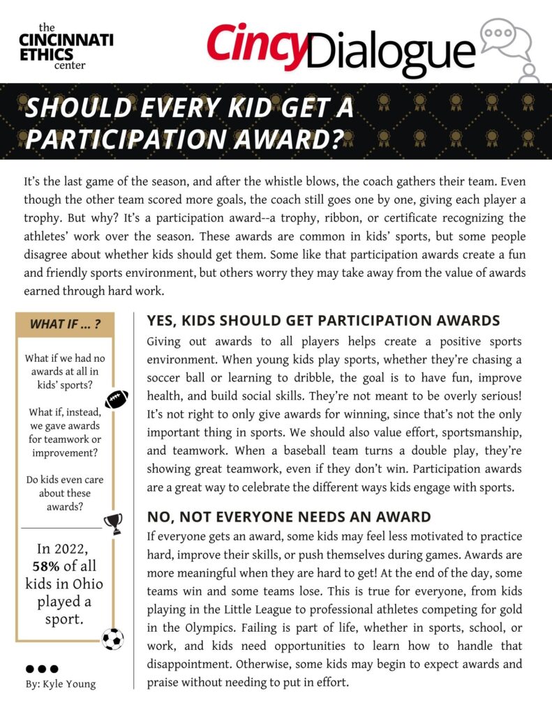 Should every kid get a participation award?