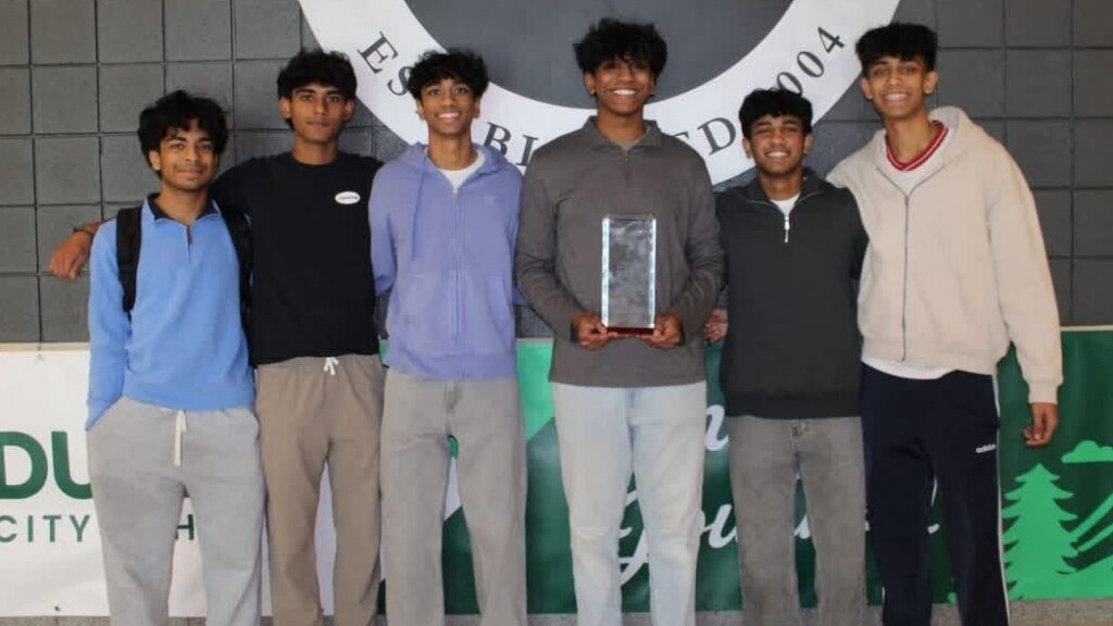 Dublin Jerome Picture of Dublin Jerome high school's Ethics Bowl team with 2nd place trophy